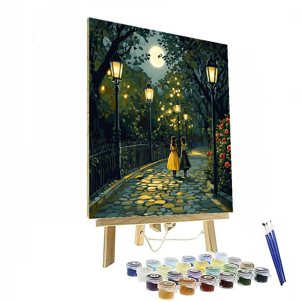 Lady And Tramp Moonlit Park Path Disney Inspired Painting by numbers kit