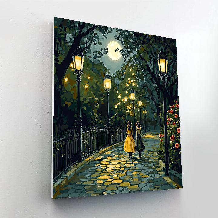 Lady And Tramp Moonlit Park Path Disney Inspired Painting by numbers kit