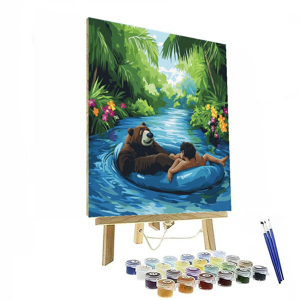 Baloo And Mowgli River Raft Groove Disney Inspired paint by color