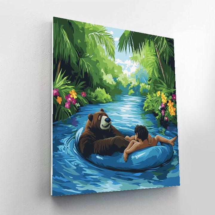 Baloo And Mowgli River Raft Groove Disney Inspired paint by color