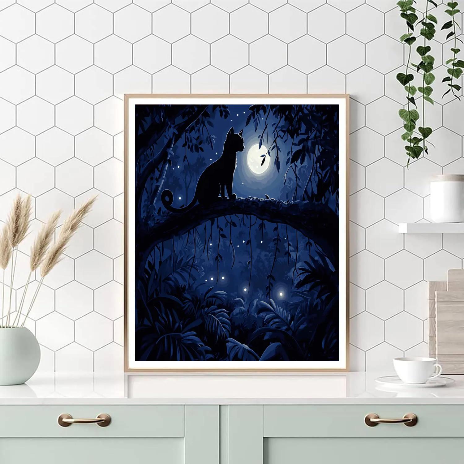Bagheera Midnight Jungle Watch Disney Inspired Paint by numbers kits