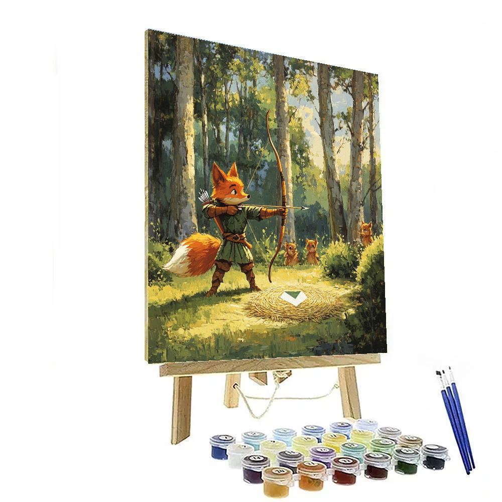 Robin Hood Forest Archery Practice Disney Inspired paint by number