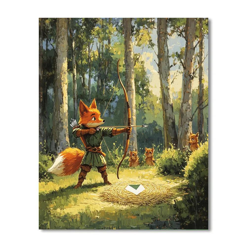 Robin Hood Forest Archery Practice Disney Inspired paint by number