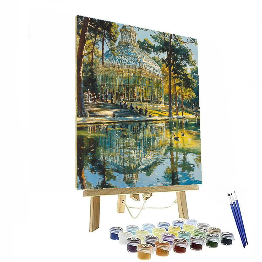 Retiro Park Crystal Palace Lake Madrid Spain paint by color