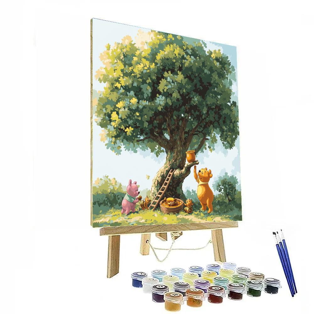 Winnie The Pooh And Piglet Honey Tree Day Disney Inspired paint by number