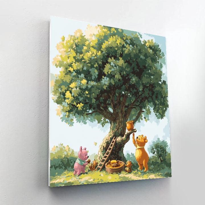 Winnie The Pooh And Piglet Honey Tree Day Disney Inspired paint by number