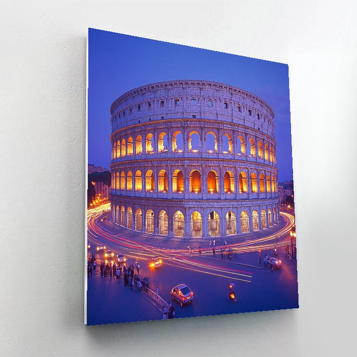 Colosseum Outer Arches Dusk Rome Italy Number painting