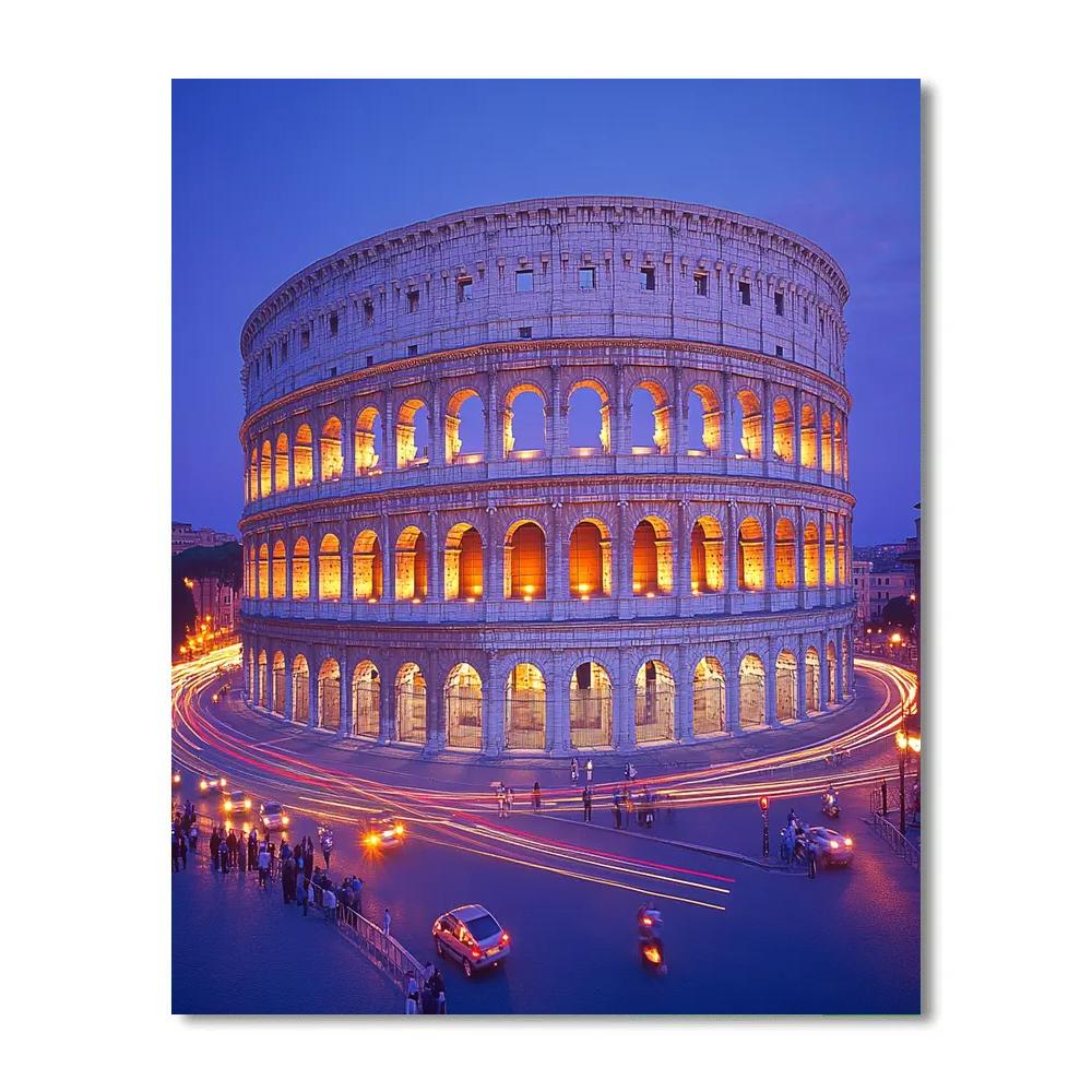 Colosseum Outer Arches Dusk Rome Italy Number painting