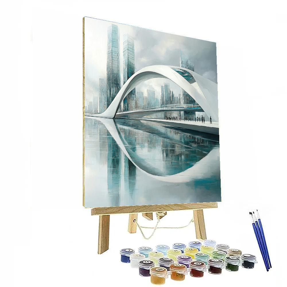 Zaha Hadid Inspired Futuristic Bridge painting number kit