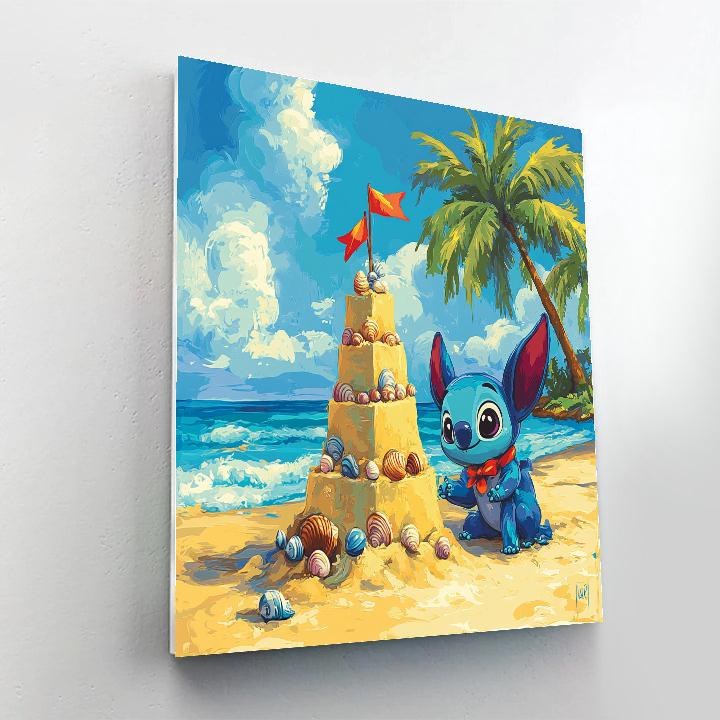 Lilo And Stitch Beach Sandcastle Squad Disney Inspired paint by numbers