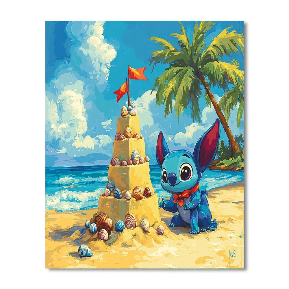 Lilo And Stitch Beach Sandcastle Squad Disney Inspired paint by numbers