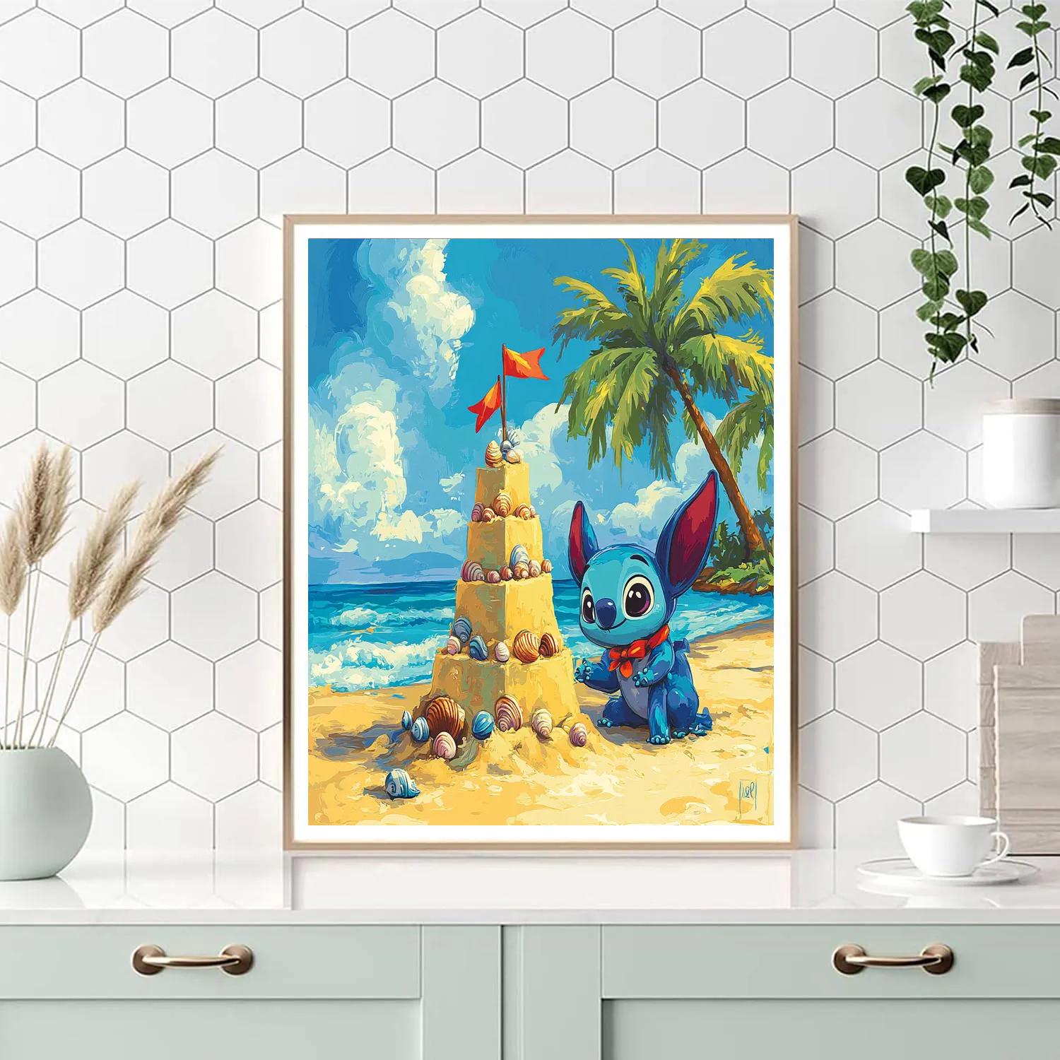 Lilo And Stitch Beach Sandcastle Squad Disney Inspired paint by numbers