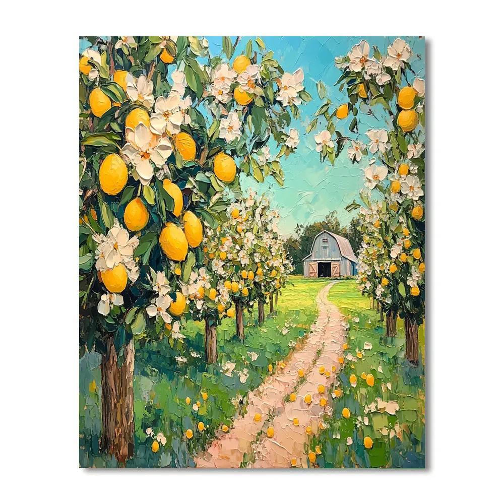 Van Gogh Inspired Orchard In Spring paint by number