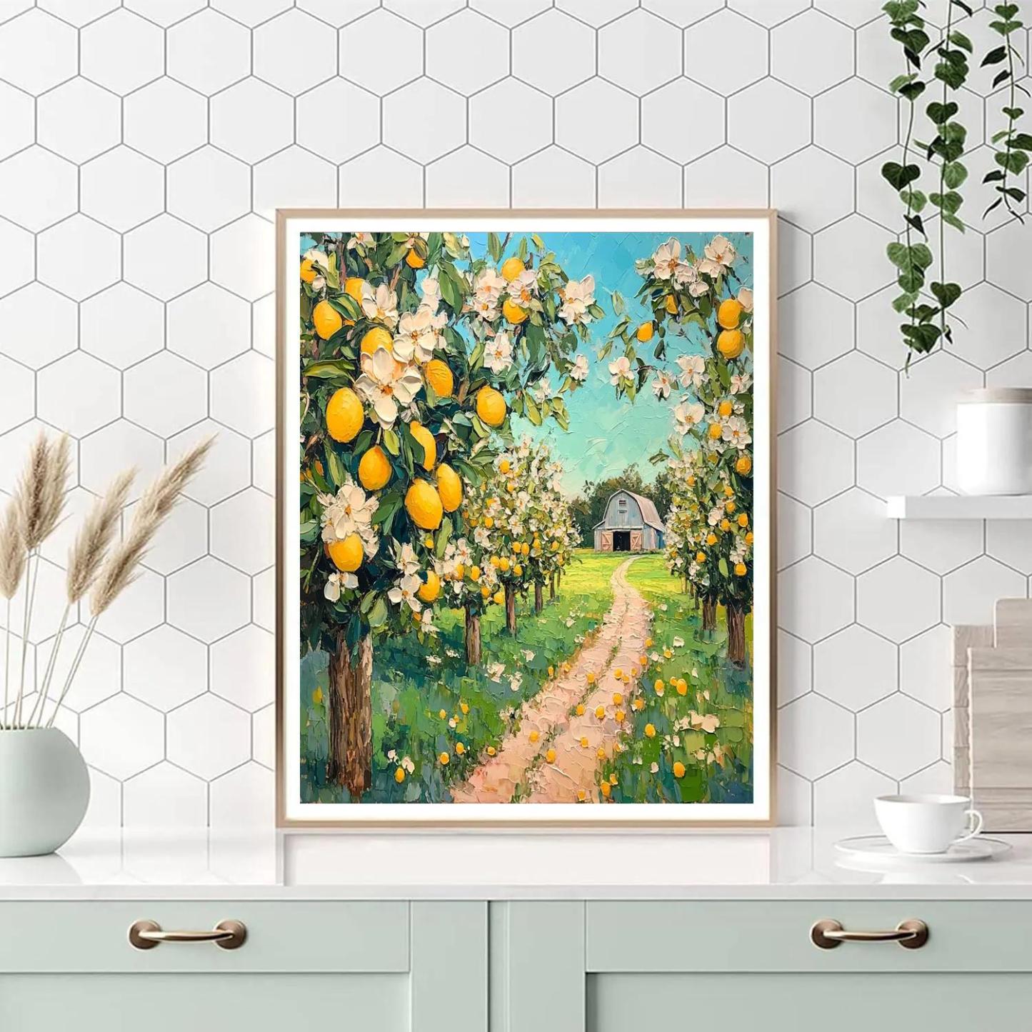 Van Gogh Inspired Orchard In Spring paint by number