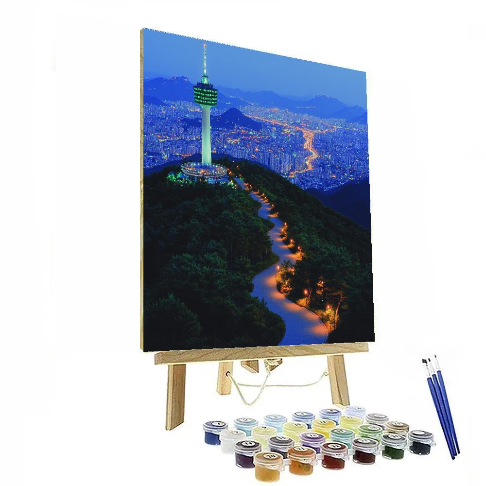 Seoul Namsan Tower City Lights South Korea Paint by numbers kits
