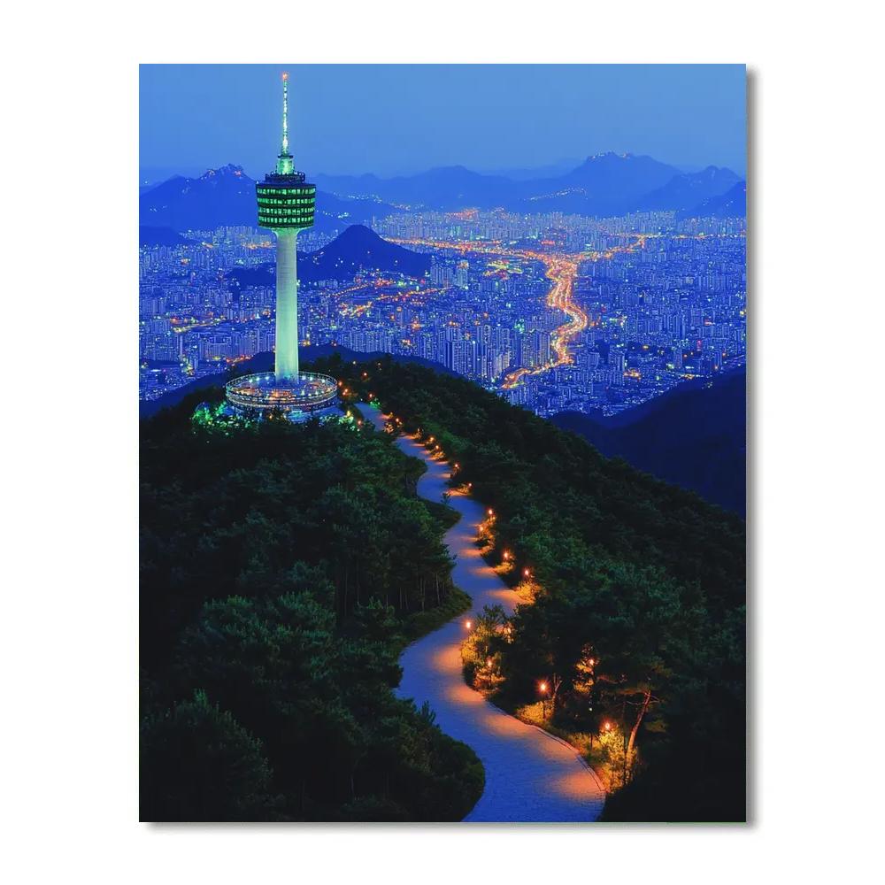 Seoul Namsan Tower City Lights South Korea Paint by numbers kits