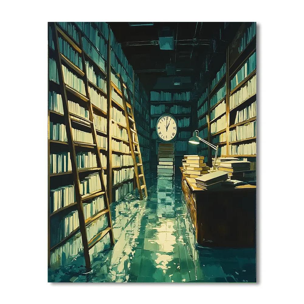 Salvador Dali Inspired Melting Library Number painting