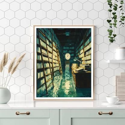 Salvador Dali Inspired Melting Library Number painting