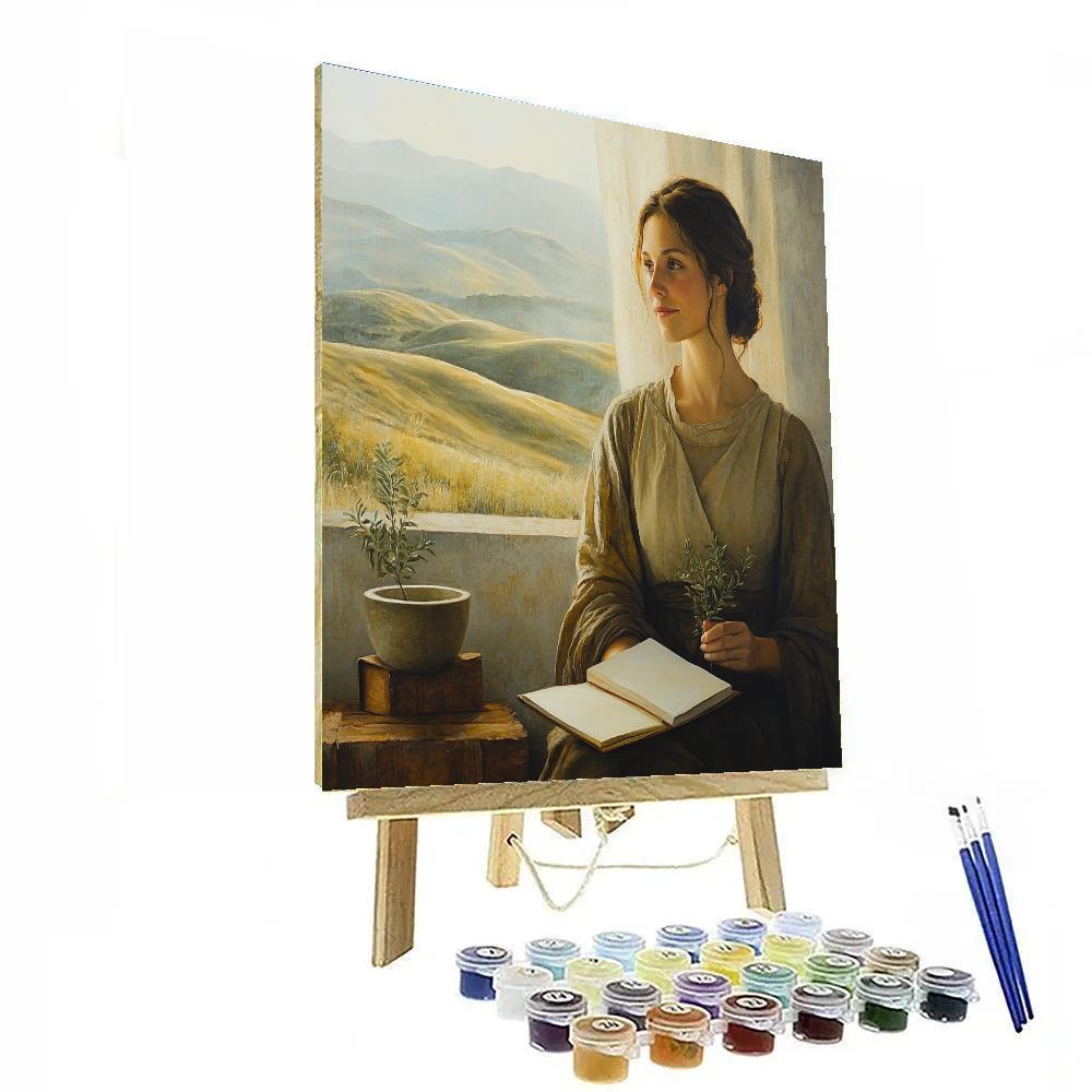 Leonardo Da Vinci Inspired Botanist At Window paint by color