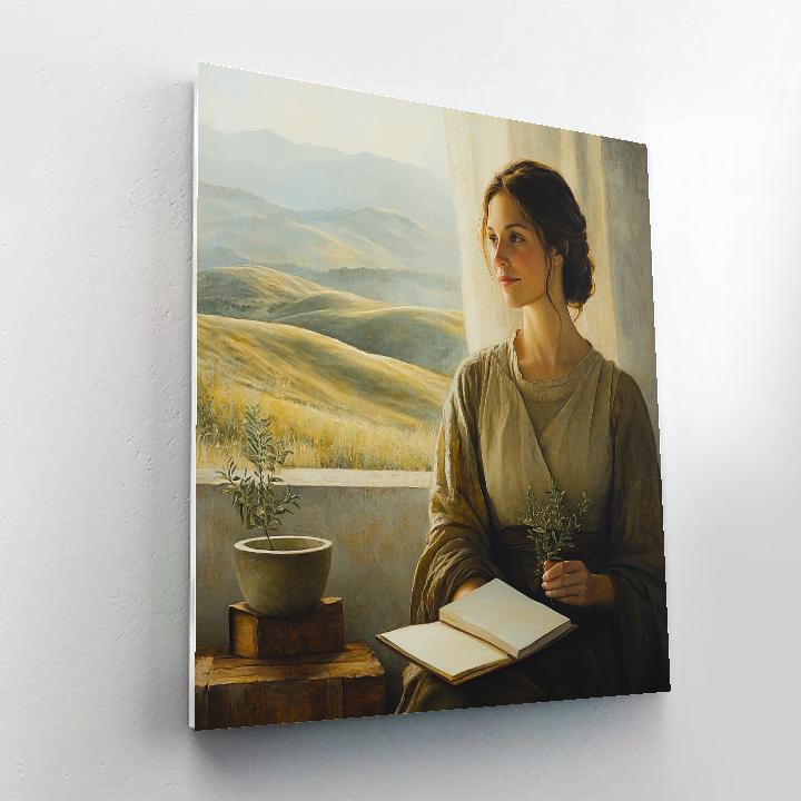 Leonardo Da Vinci Inspired Botanist At Window paint by color