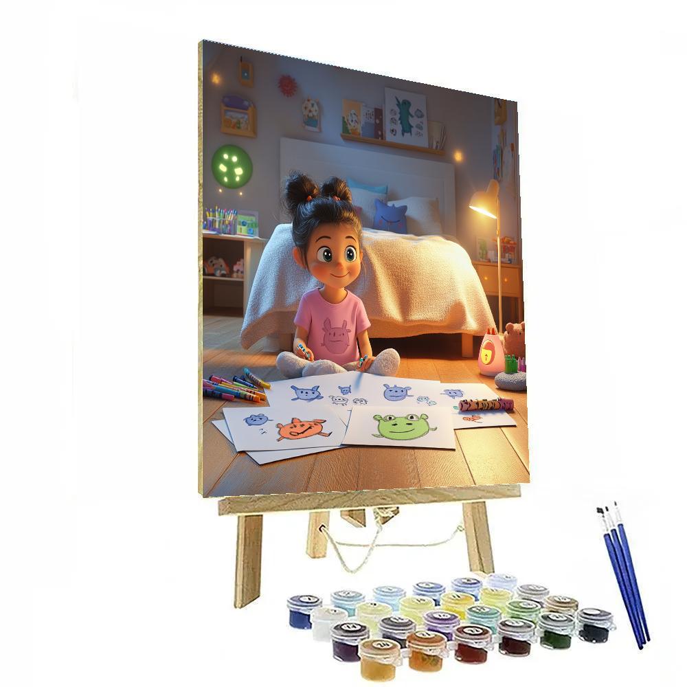 Boo Bedroom Monster Drawing Time Disney Inspired DIY paint by numbers