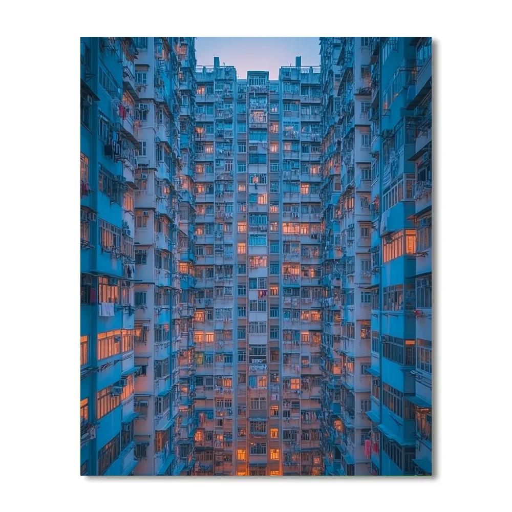 Hong Kong Quarry Bay Rainbow Housing Hong Kong China Number painting