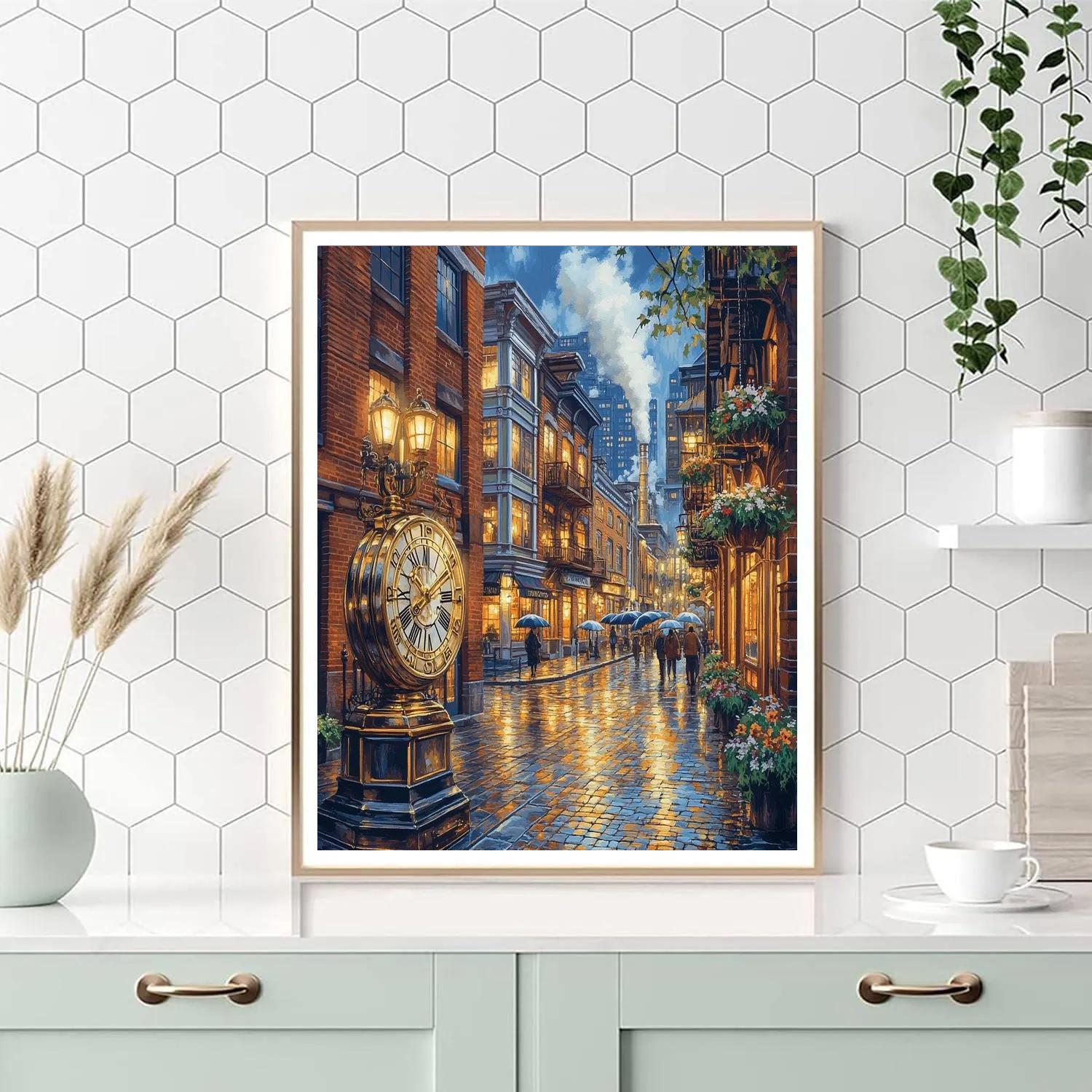 Vancouver Gastown Steam Clock Canada Paint by numbers kits