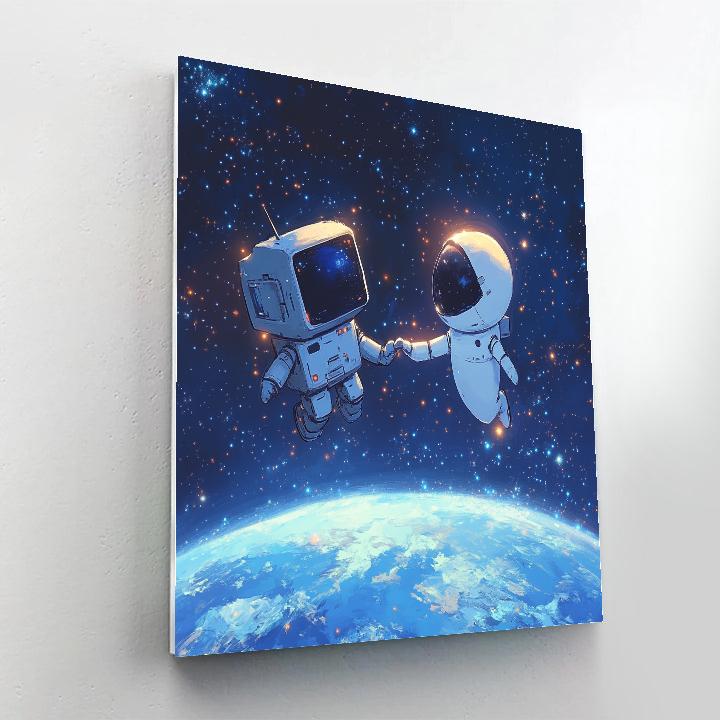 Wall E And Eve Stardust Space Dance Disney Inspired paint by number