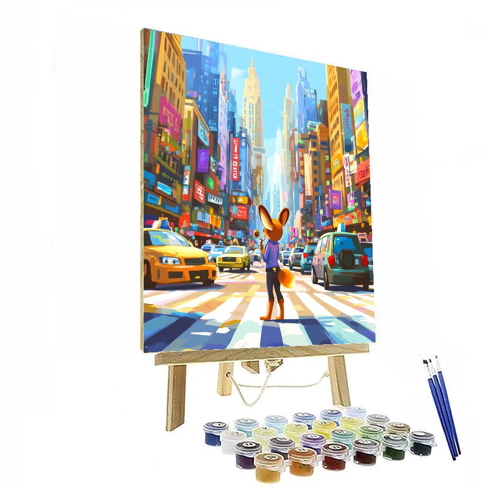 Judy Hopps City Crosswalk Patrol Disney Inspired Paint by numbers kits