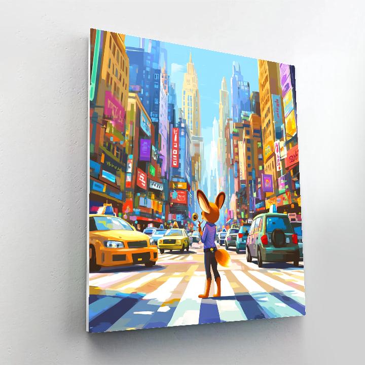 Judy Hopps City Crosswalk Patrol Disney Inspired Paint by numbers kits