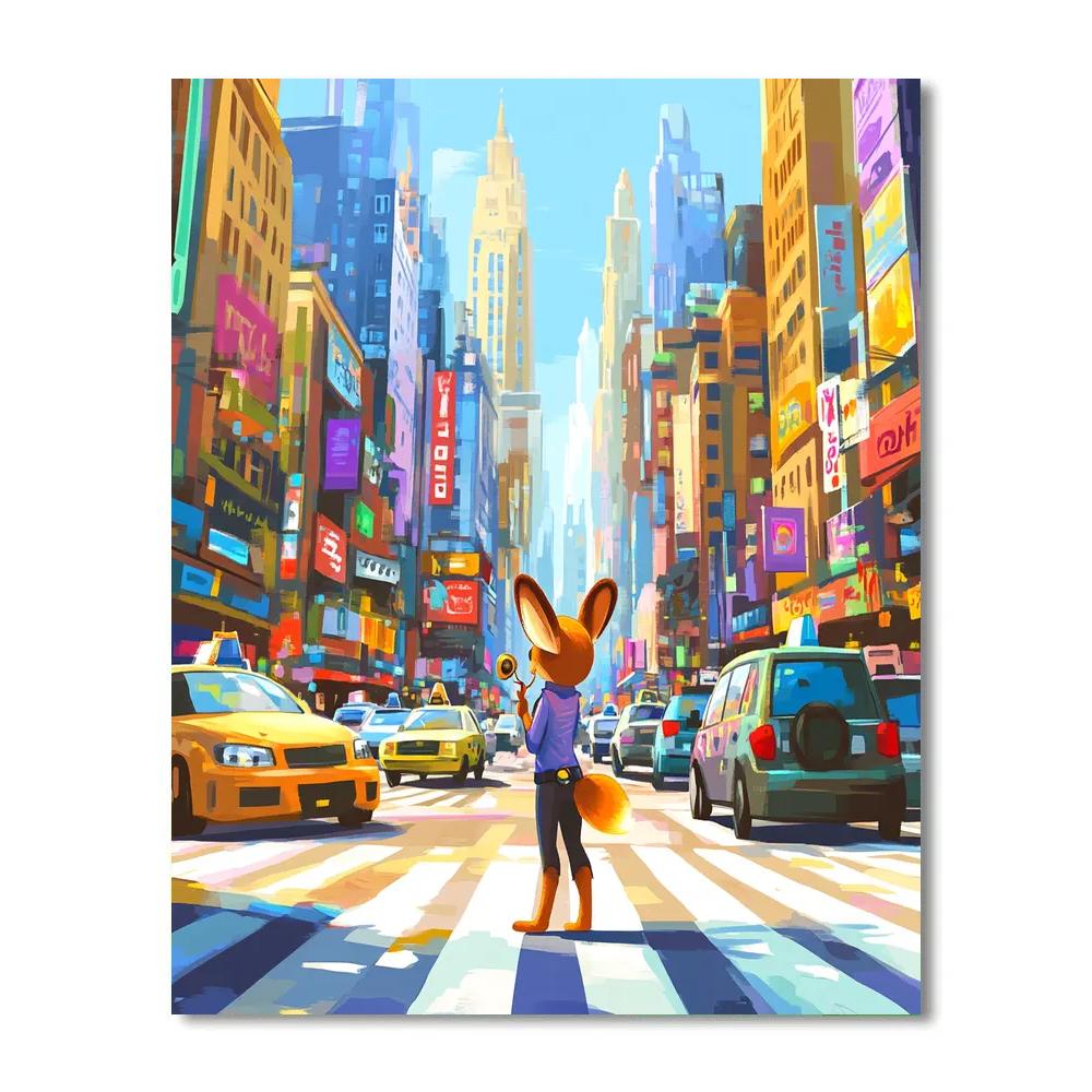 Judy Hopps City Crosswalk Patrol Disney Inspired Paint by numbers kits