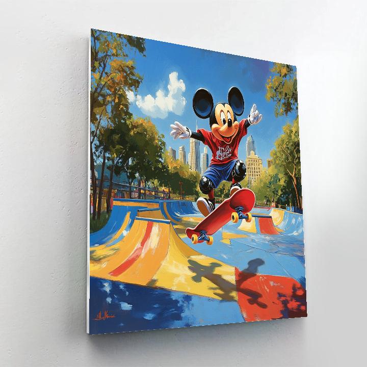Mickey Mouse Sunny Skate Park Spin Disney Inspired Painting by numbers kit