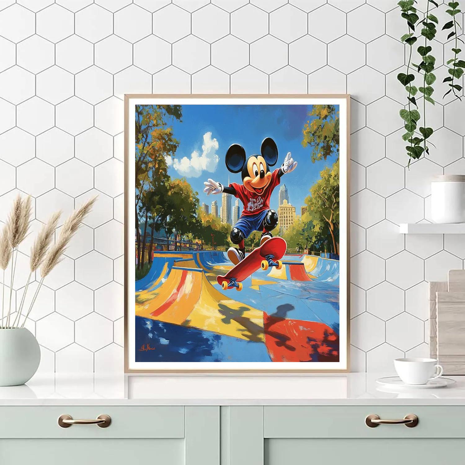 Mickey Mouse Sunny Skate Park Spin Disney Inspired Painting by numbers kit