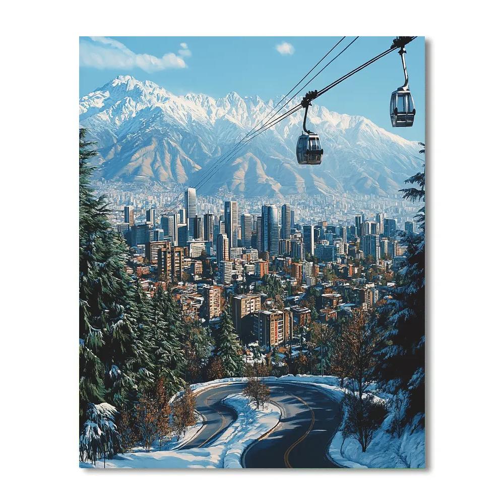 Santiago Cerro San Cristobal View Chile paint by numbers