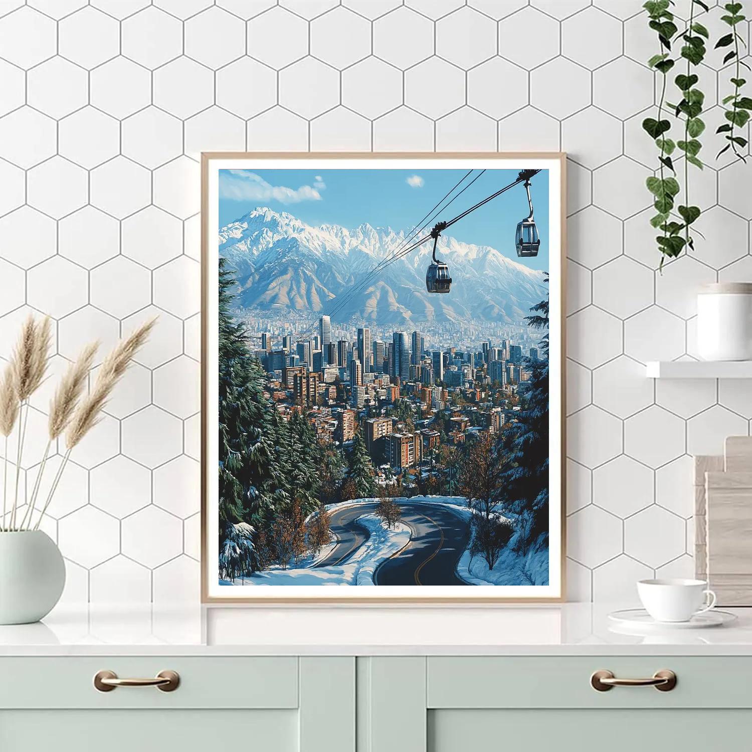 Santiago Cerro San Cristobal View Chile paint by numbers