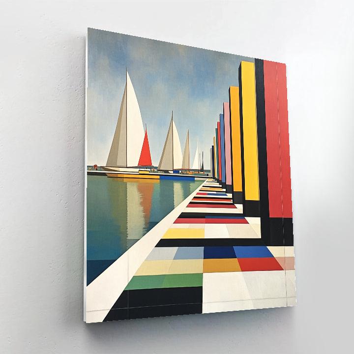 Piet Mondrian Inspired Harbor Geometry Paint by numbers art