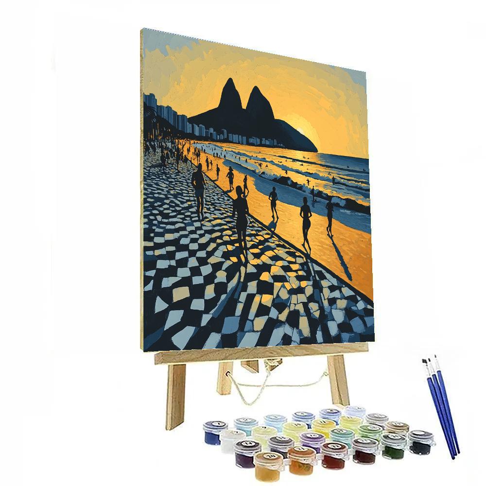 Rio De Janeiro Ipanema Beach Promenade Brazil Paint by numbers kits