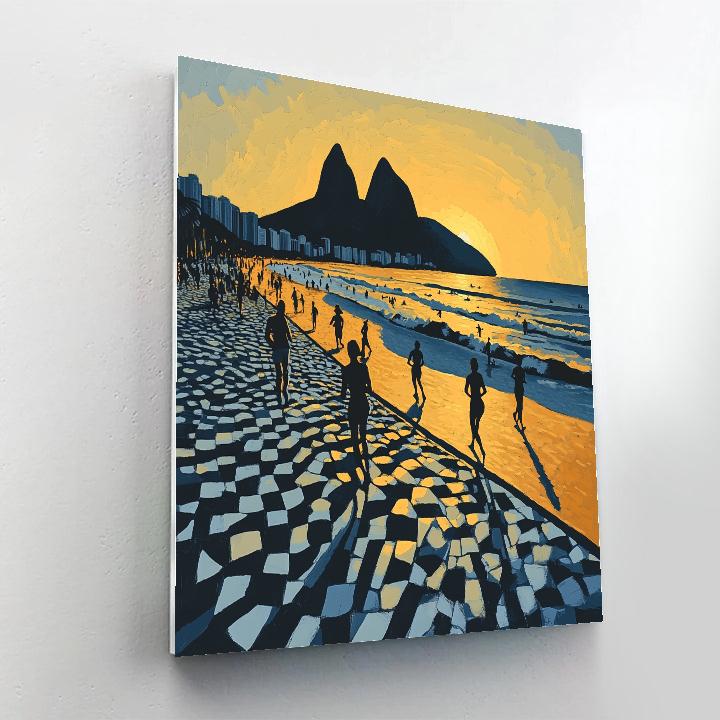 Rio De Janeiro Ipanema Beach Promenade Brazil Paint by numbers kits
