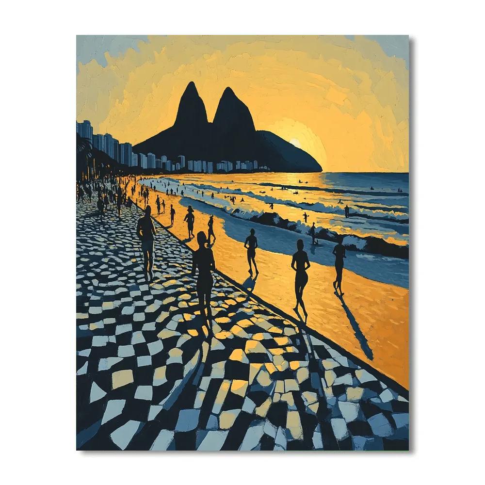 Rio De Janeiro Ipanema Beach Promenade Brazil Paint by numbers kits
