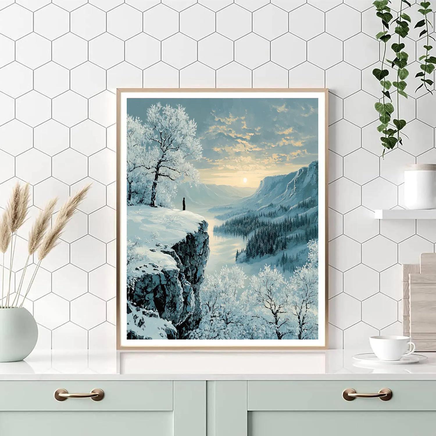 Caspar David Friedrich Inspired Winter Watcher Paint by numbers art