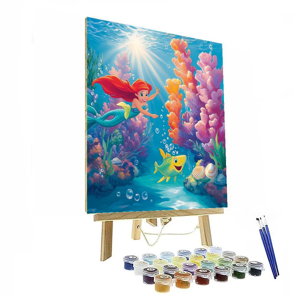 Ariel And Flounder Coral Reef Race Disney Inspired paint by number