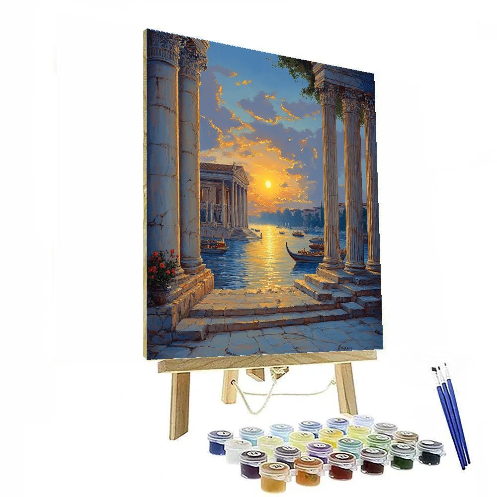 Claude Lorrain Inspired River Of Antiquity paint by number