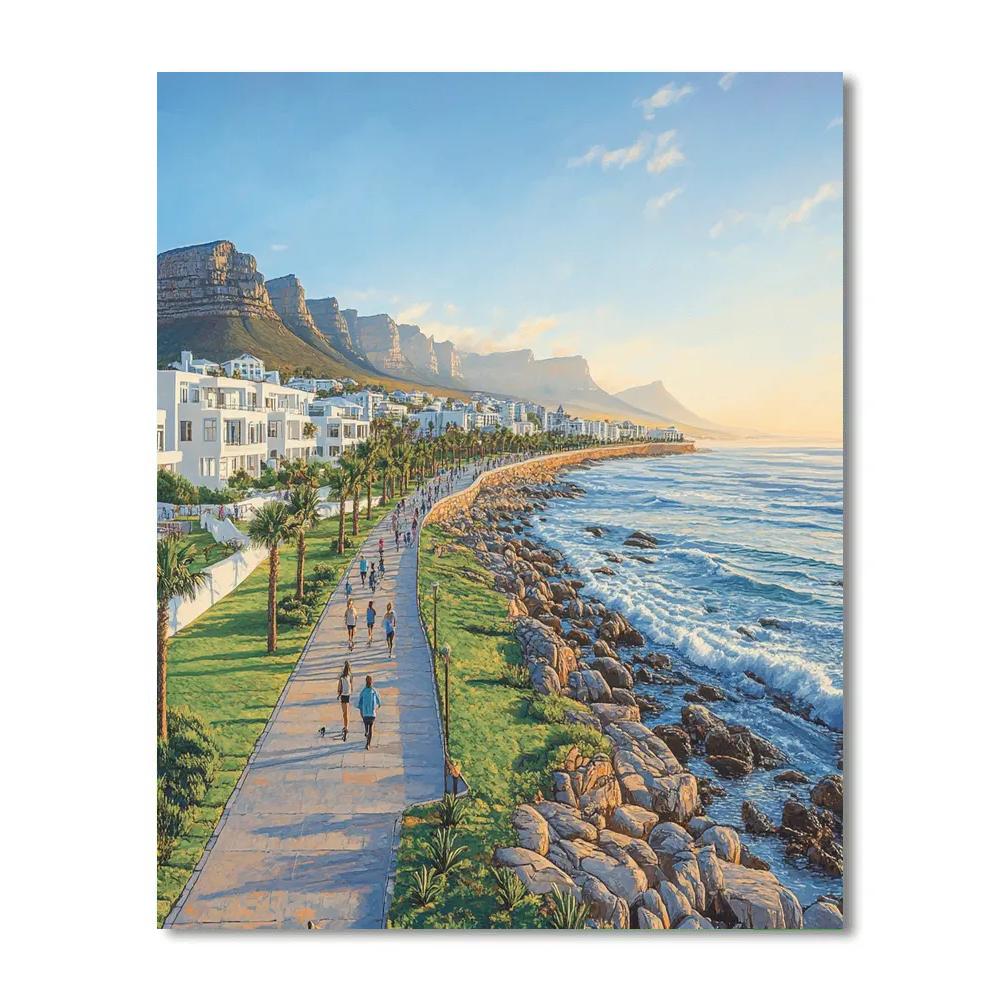 Cape Town Sea Point Promenade South Africa paint by number