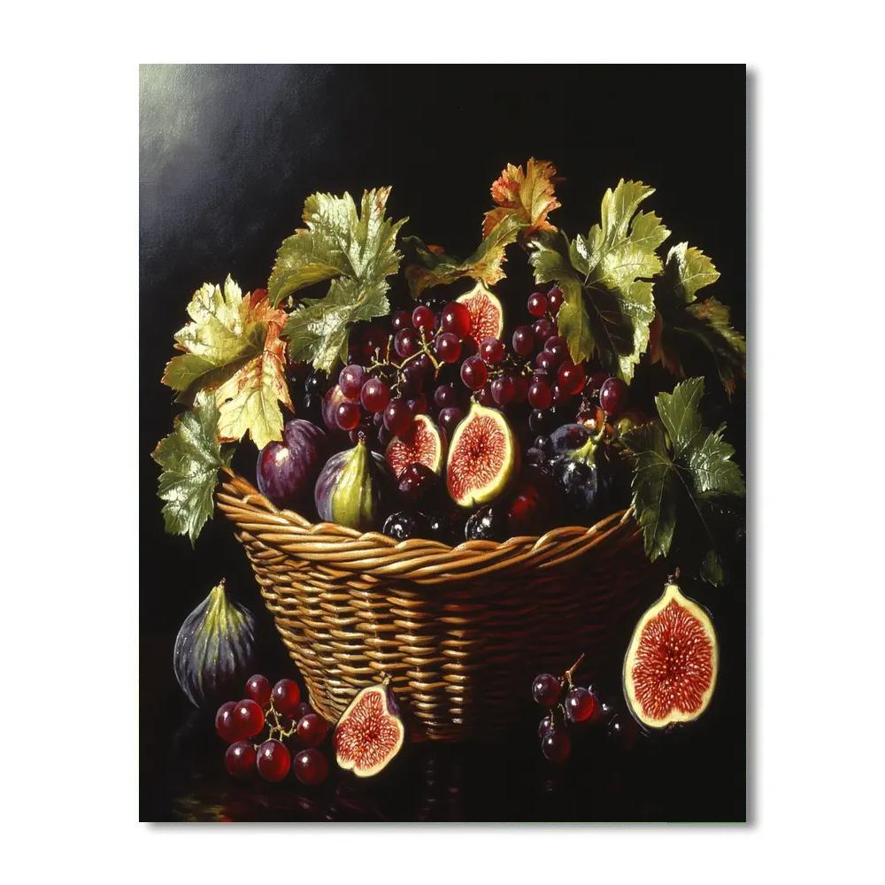 Caravaggio Inspired Basket Of Autumn Painting by numbers kit