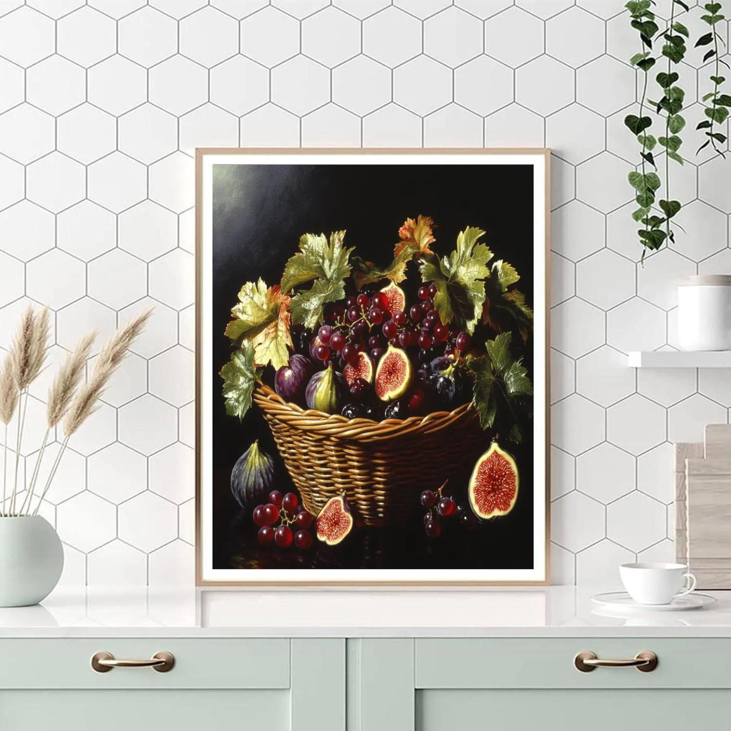 Caravaggio Inspired Basket Of Autumn Painting by numbers kit