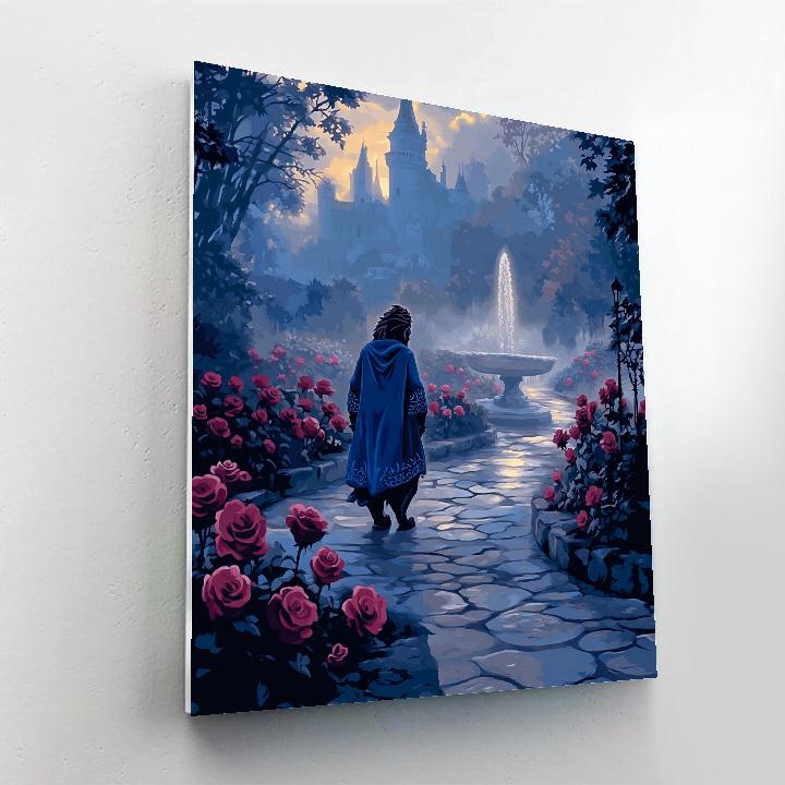Beast Rose Garden Morning Stroll Disney Inspired painting number kit