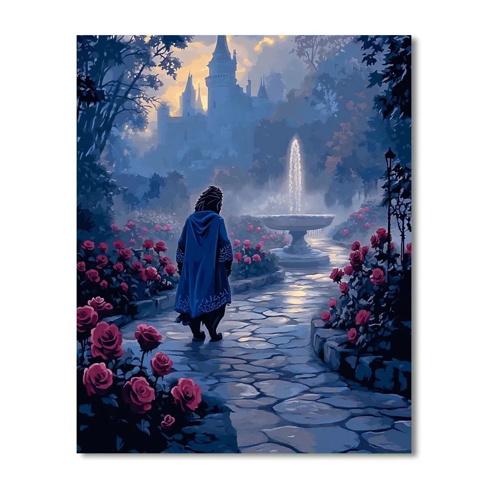 Beast Rose Garden Morning Stroll Disney Inspired painting number kit