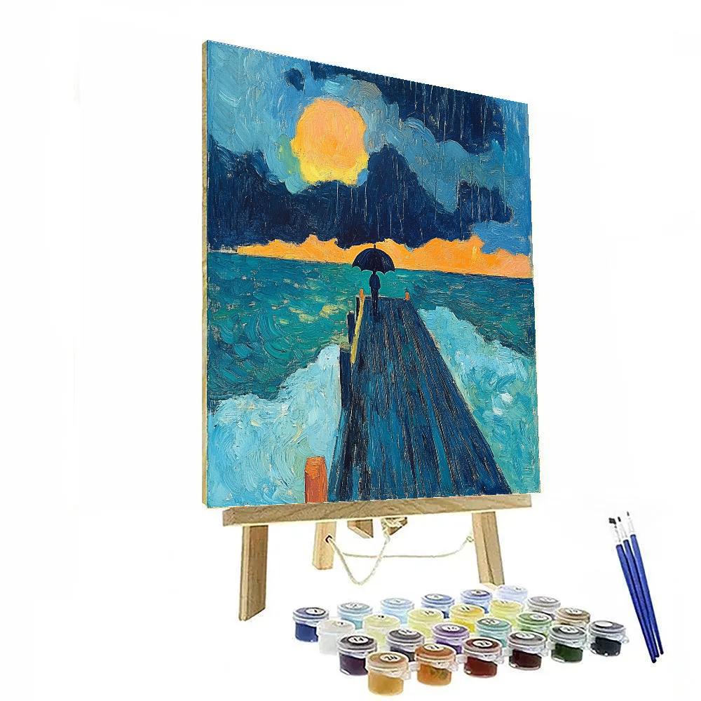 Edvard Munch Inspired Rain Over Harbor Painting by numbers kit