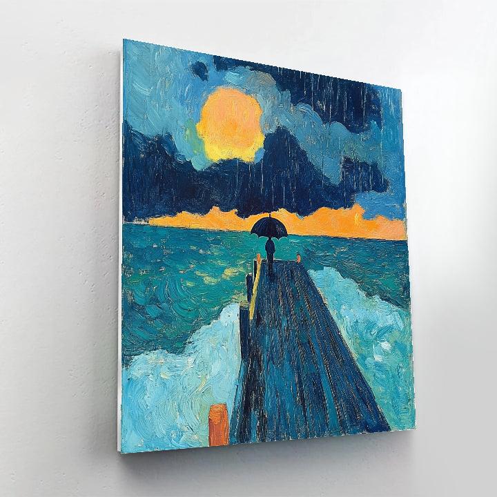 Edvard Munch Inspired Rain Over Harbor Painting by numbers kit