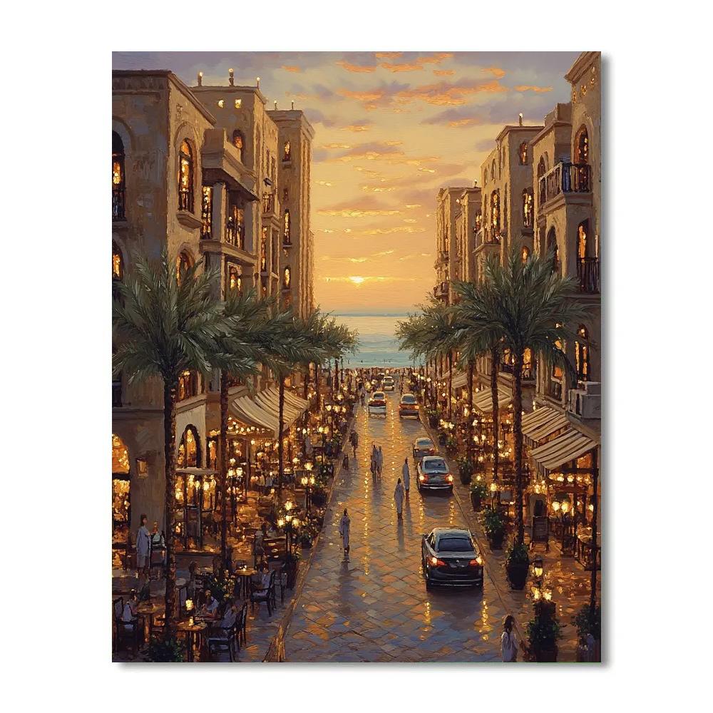 Dubai Jumeirah Beach Residence Walk United Arab Emirates Paint by numbers art